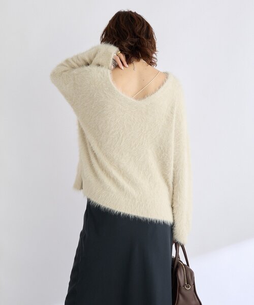 リバイバル/前後2WAY】メランジフェザー2WAYニット（ニット/セーター