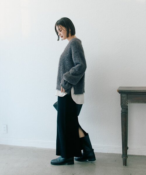 リバイバル/前後2WAY】メランジフェザー2WAYニット（ニット/セーター