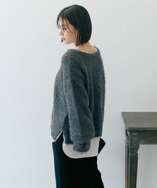 RIVE DROITE メランジフェザー2wayニット リバイバル/前後2WAY】メランジフェザー2WAYニット（ニット/セーター