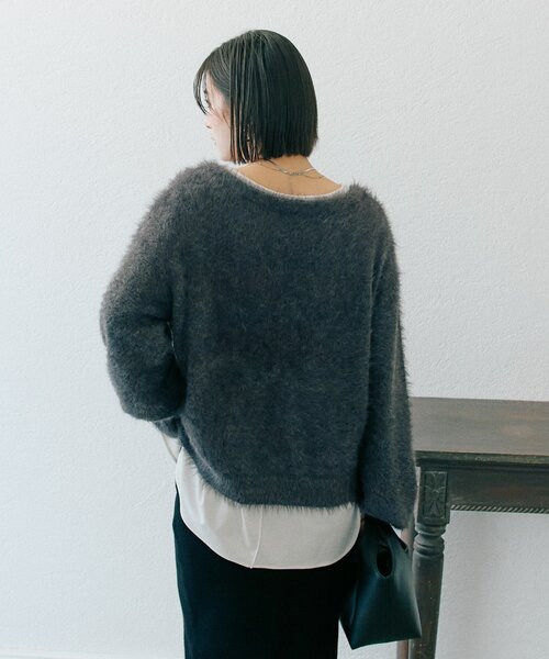 リバイバル/前後2WAY】メランジフェザー2WAYニット（ニット/セーター
