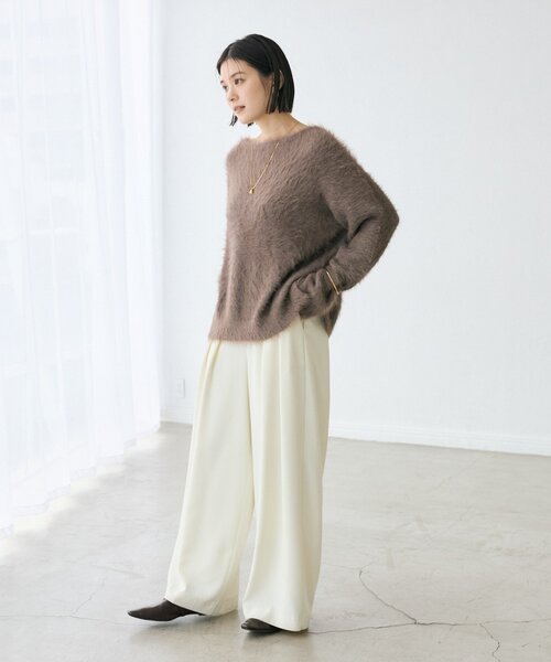 RIVE DROITE（リヴドロワ）の「【リバイバル/前後2WAY】メランジフェザー2WAYニット（ニット/セーター・レディース・チャコールグレー/ブラウン/ホワイト系その他・FREE）」の4枚目の写真