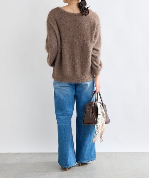 RIVE DROITE（リヴドロワ）の「【リバイバル/前後2WAY】メランジフェザー2WAYニット（ニット/セーター・レディース・チャコールグレー/ブラウン/ホワイト系その他・FREE）」の13枚目の写真