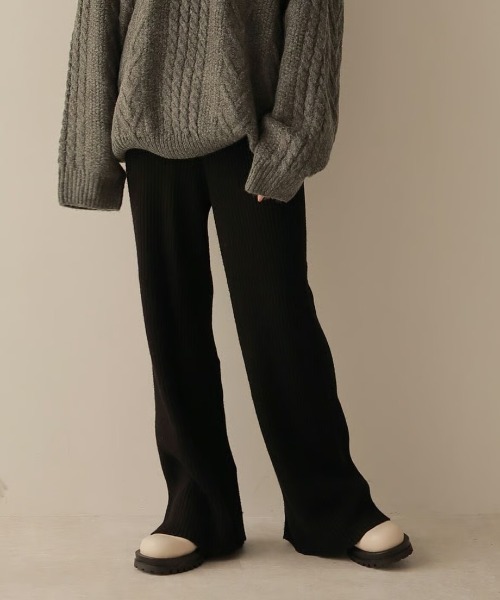 KALENO（カレノ）の「soft rib knit pants（その他パンツ・レディース・ベージュ/グレー/ブラック・FREE）」の2枚目の写真