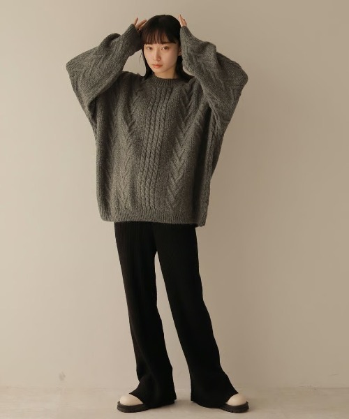KALENO（カレノ）の「soft rib knit pants（その他パンツ・レディース・ベージュ/グレー/ブラック・FREE）」の4枚目の写真