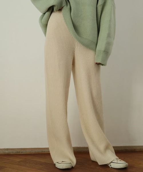 KALENO（カレノ）の「soft rib knit pants（その他パンツ・レディース・ベージュ/グレー/ブラック・FREE）」の7枚目の写真