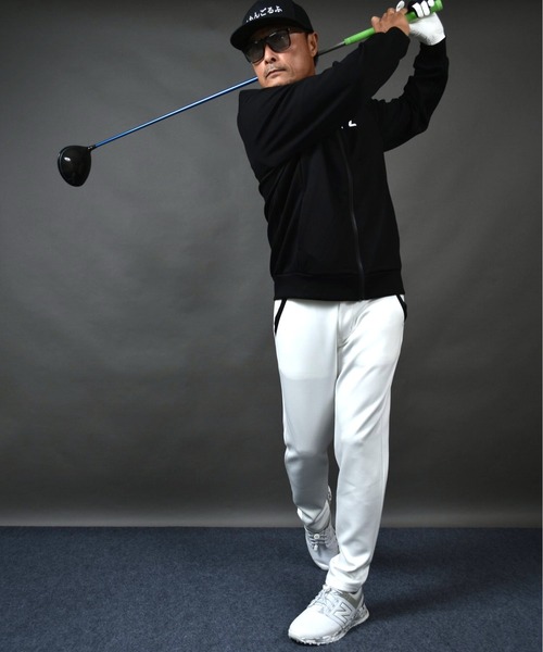 COMON GOLF(コモンゴルフ)の「プリント入り ポンチスウェット素材 フーディーゴルフジャケット(パーカー・メンズ・ホワイト/ブラック・M/XXXL/XXL/XL/L)」の6枚目の写真