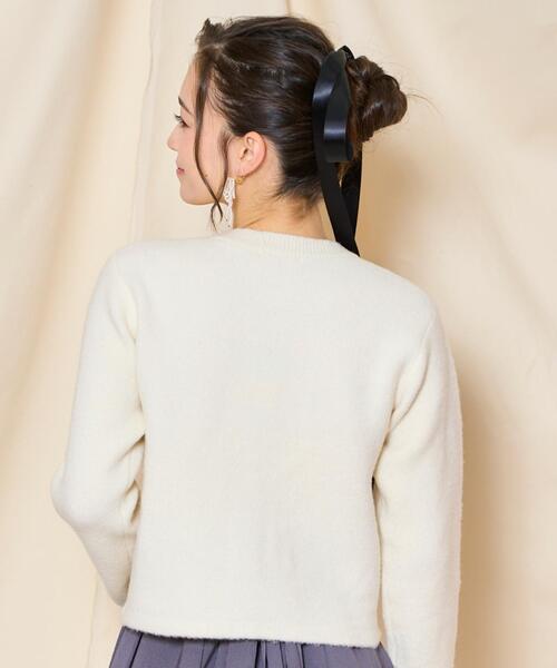 WILLSELECTION（ウィルセレクション）の「モヘアライクニットジャケット（カーディガン/ボレロ・レディース・オフホワイト/チャコールグレー/ピンク/ボルドー/ブラック・FREE）」の8枚目の写真