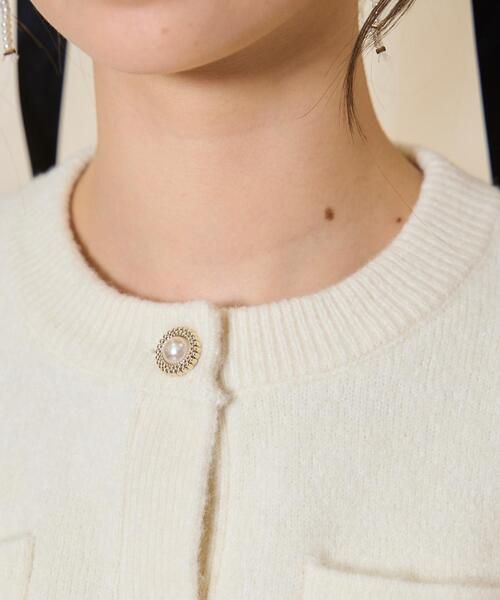 WILLSELECTION（ウィルセレクション）の「モヘアライクニットジャケット（カーディガン/ボレロ・レディース・オフホワイト/チャコールグレー/ピンク/ボルドー/ブラック・FREE）」の9枚目の写真