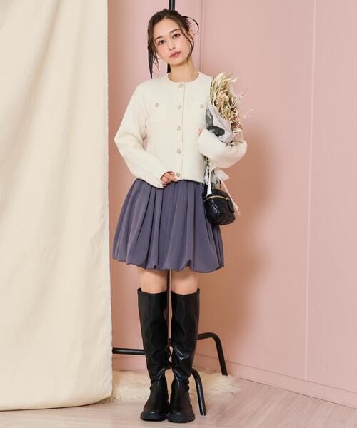 WILLSELECTION（ウィルセレクション）の「モヘアライクニットジャケット（カーディガン/ボレロ・レディース・オフホワイト/チャコールグレー/ピンク/ボルドー/ブラック・FREE）」の14枚目の写真