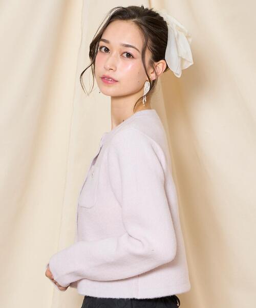 WILLSELECTION（ウィルセレクション）の「モヘアライクニットジャケット（カーディガン/ボレロ・レディース・オフホワイト/チャコールグレー/ピンク/ボルドー/ブラック・FREE）」の16枚目の写真