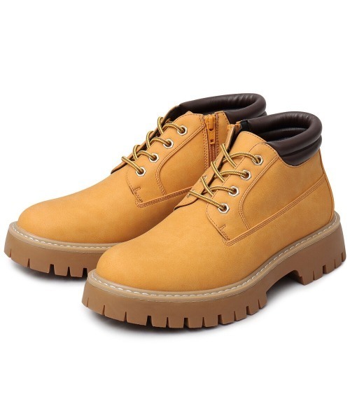 BACKYARD FAMILY(バックヤードファミリー)の「glabella SHORT WORK BOOTS(ブーツ・メンズ・ブラック/キャメル・26cm/27cm)」の2枚目の写真