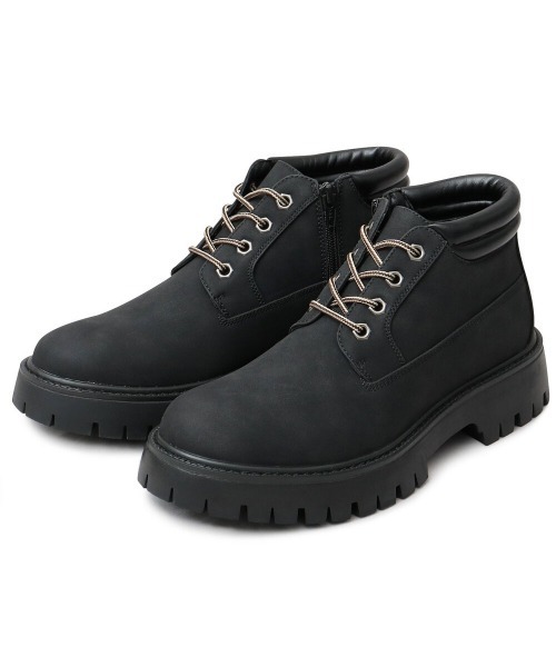 BACKYARD FAMILY(バックヤードファミリー)の「glabella SHORT WORK BOOTS(ブーツ・メンズ・ブラック/キャメル・26cm/27cm)」の1枚目の写真