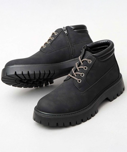 BACKYARD FAMILY(バックヤードファミリー)の「glabella SHORT WORK BOOTS(ブーツ・メンズ・ブラック/キャメル・26cm/27cm)」の7枚目の写真