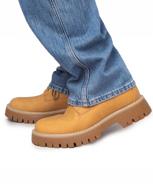 BACKYARD FAMILY(バックヤードファミリー)の「glabella SHORT WORK BOOTS(ブーツ・メンズ・ブラック/キャメル・26cm/27cm)」の6枚目の写真