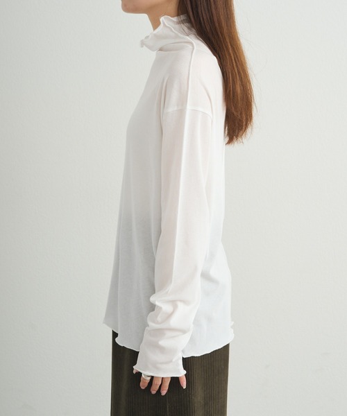 PUAL CE CIN（ピュアルセシン）の「コットンシアーハイネックカットソー（Tシャツ/カットソー・レディース・ベージュ系/オレンジ系/ブラック/オフホワイト・FREE）」の20枚目の写真