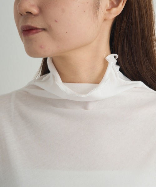 PUAL CE CIN（ピュアルセシン）の「コットンシアーハイネックカットソー（Tシャツ/カットソー・レディース・ベージュ系/オレンジ系/ブラック/オフホワイト・FREE）」の15枚目の写真