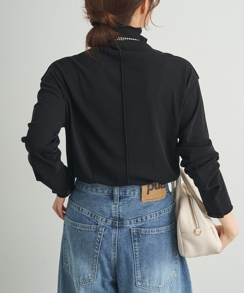 PUAL CE CIN（ピュアルセシン）の「コットンシアーハイネックカットソー（Tシャツ/カットソー・レディース・ベージュ系/オレンジ系/ブラック/オフホワイト・FREE）」の16枚目の写真