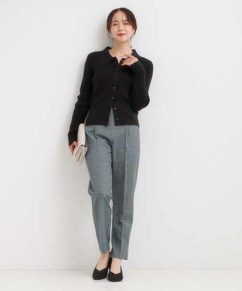 DRESKIP（ドレスキップ）の「カジュアルながらも上品な 襟付きリブニット（ニット/セーター・レディース・ブラック/グレー/ダークブラウン/レンガ・04/01/02/03）」の11枚目の写真