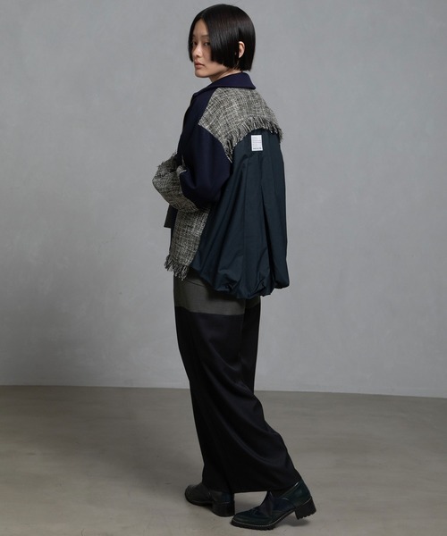 MARECHAL TERRE（マルシャルテル）の「ツイードスタンドブルゾン（ブルゾン・レディース・ベージュ/グリーン/ブラック系その他/ブラック・MEDIUM）」の8枚目の写真