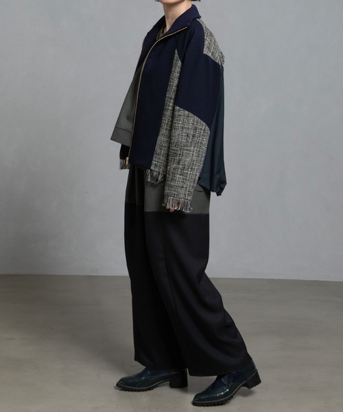 MARECHAL TERRE（マルシャルテル）の「ツイードスタンドブルゾン（ブルゾン・レディース・ベージュ/グリーン/ブラック系その他/ブラック・MEDIUM）」の9枚目の写真