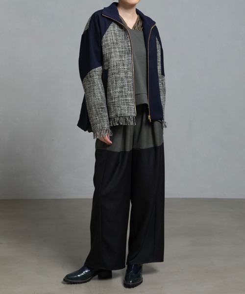 MARECHAL TERRE（マルシャルテル）の「ツイードスタンドブルゾン（ブルゾン・レディース・ベージュ/グリーン/ブラック系その他/ブラック・MEDIUM）」の10枚目の写真