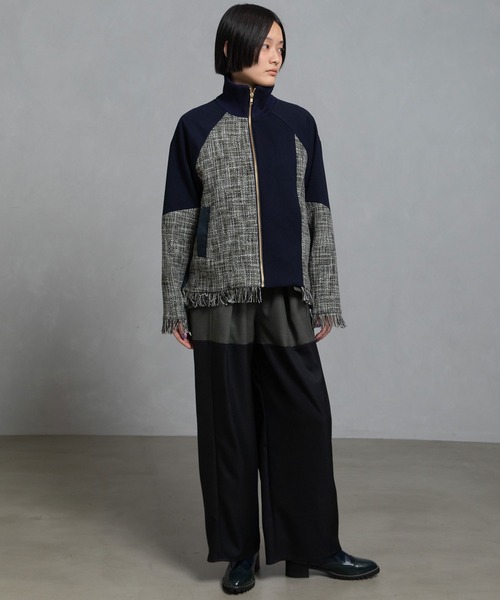 MARECHAL TERRE（マルシャルテル）の「ツイードスタンドブルゾン（ブルゾン・レディース・ベージュ/グリーン/ブラック系その他/ブラック・MEDIUM）」の11枚目の写真