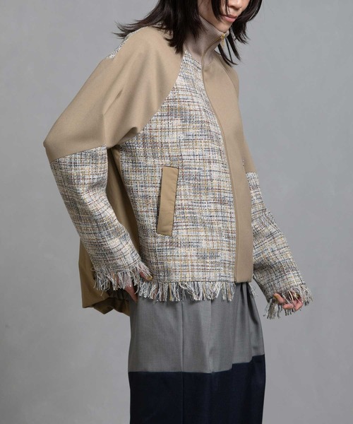 MARECHAL TERRE（マルシャルテル）の「ツイードスタンドブルゾン（ブルゾン・レディース・ベージュ/グリーン/ブラック系その他/ブラック・MEDIUM）」の15枚目の写真