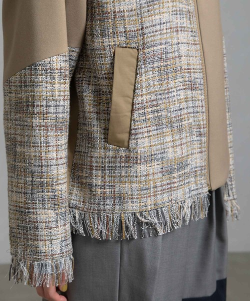 MARECHAL TERRE（マルシャルテル）の「ツイードスタンドブルゾン（ブルゾン・レディース・ベージュ/グリーン/ブラック系その他/ブラック・MEDIUM）」の22枚目の写真