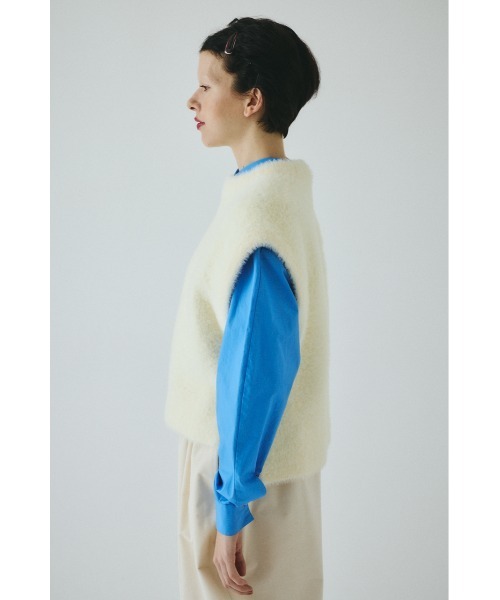 HeRIN.CYE(ヘリンドットサイ)の「Shaggy knit vest シャギーニットベスト(ニット/セーター・レディース・ライトイエロー/ライトブルー/ブラック/オフホワイト・FREE)」の12枚目の写真