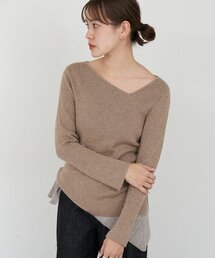 アシンメトリーリブニット