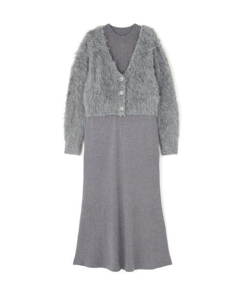 PROPORTION BODY DRESSING（プロポーションボディドレッシング）の「シャギーカーデニットセットアップ / 1215240102（ワンピース・レディース・グレー/ダークグレー・MEDIUM/P/S）」の4枚目の写真