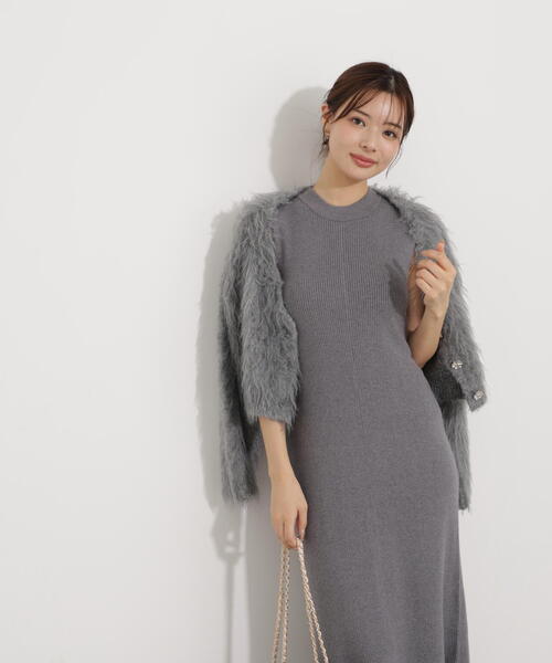 PROPORTION BODY DRESSING（プロポーションボディドレッシング）の「シャギーカーデニットセットアップ / 1215240102（ワンピース・レディース・グレー/ダークグレー・MEDIUM/P/S）」の5枚目の写真