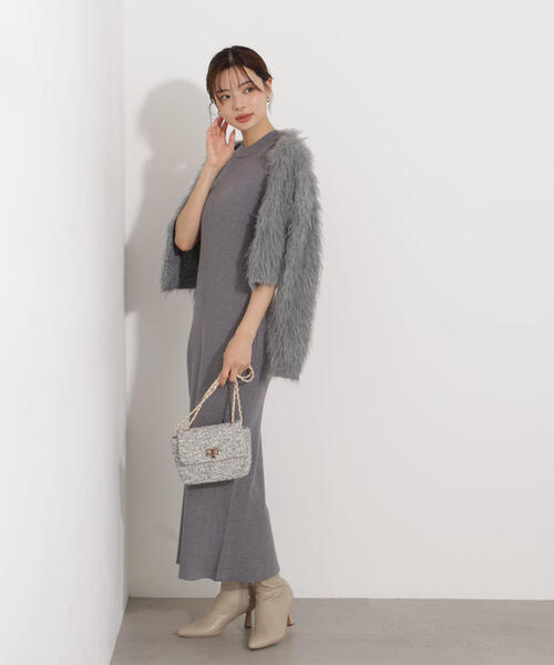 PROPORTION BODY DRESSING（プロポーションボディドレッシング）の「シャギーカーデニットセットアップ / 1215240102（ワンピース・レディース・グレー/ダークグレー・MEDIUM/P/S）」の6枚目の写真