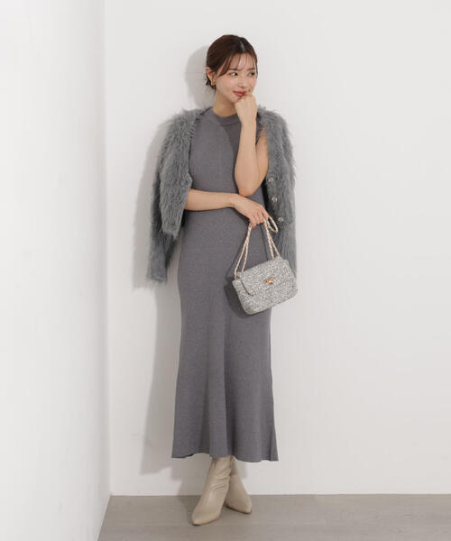 PROPORTION BODY DRESSING（プロポーションボディドレッシング）の「シャギーカーデニットセットアップ / 1215240102（ワンピース・レディース・グレー/ダークグレー・MEDIUM/P/S）」の7枚目の写真