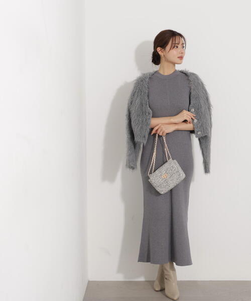 PROPORTION BODY DRESSING（プロポーションボディドレッシング）の「シャギーカーデニットセットアップ / 1215240102（ワンピース・レディース・グレー/ダークグレー・MEDIUM/P/S）」の10枚目の写真