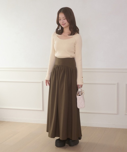 Ambre Neige(アンブルネージュ)の「Ribbon flare volume skirt / リボンフレアボリュームスカート(スカート・レディース・ブラウン系その他/ブラック・FREE)」の16枚目の写真