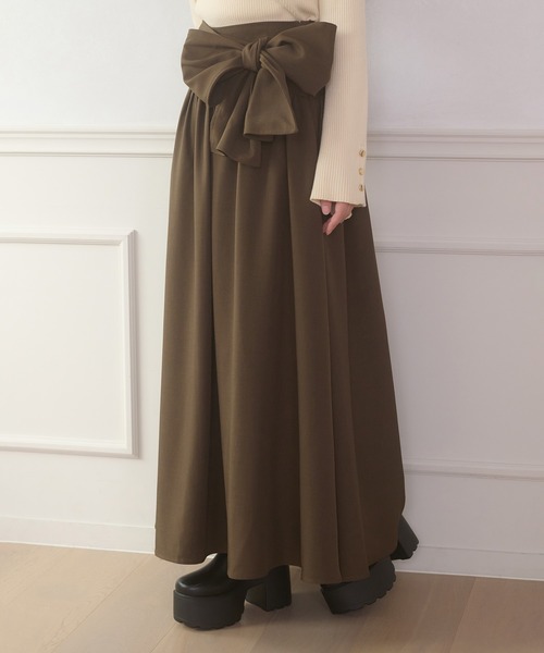 Ambre Neige(アンブルネージュ)の「Ribbon flare volume skirt / リボンフレアボリュームスカート(スカート・レディース・ブラウン系その他/ブラック・FREE)」の12枚目の写真