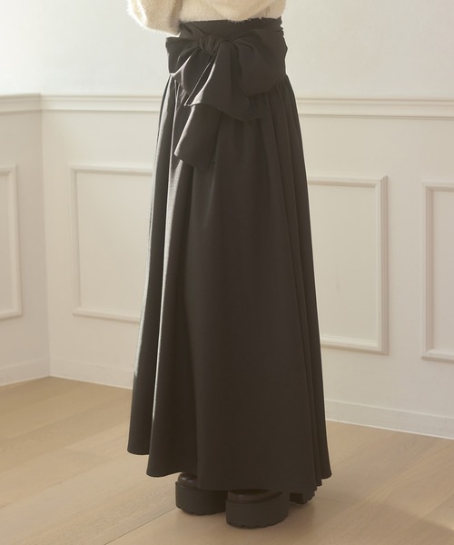 Ambre Neige(アンブルネージュ)の「Ribbon flare volume skirt / リボンフレアボリュームスカート(スカート・レディース・ブラウン系その他/ブラック・FREE)」の19枚目の写真