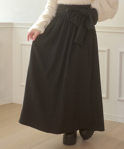 Ambre Neige(アンブルネージュ)の「Ribbon flare volume skirt / リボンフレアボリュームスカート(スカート・レディース・ブラウン系その他/ブラック・FREE)」の22枚目の写真