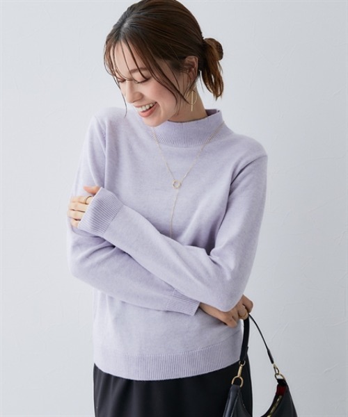 7days Life Styling（セブンデイズライフスタイリング）の「ハイネックニット（毛玉になりにくい・タンブル乾燥OK）<大きいサイズ有>（ニット/セーター・レディース・杢グレー/アイボリー/ブラック/ラベンダー・S/M/L/LL/3L/4L/5L/6L）」の4枚目の写真