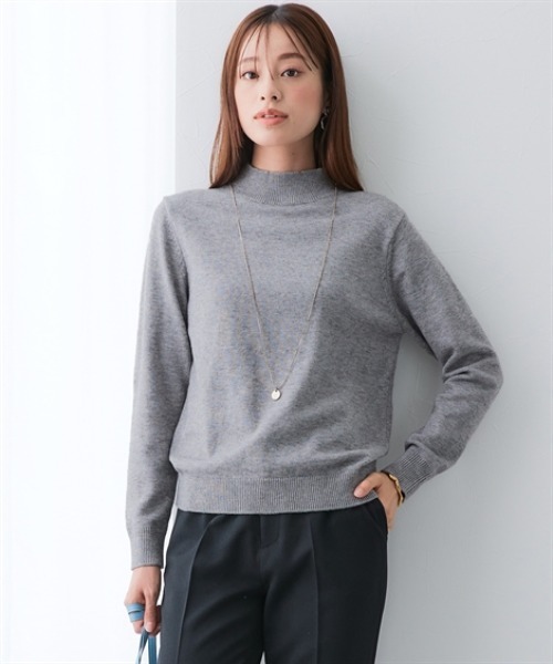 7days Life Styling（セブンデイズライフスタイリング）の「ハイネックニット（毛玉になりにくい・タンブル乾燥OK）<大きいサイズ有>（ニット/セーター・レディース・杢グレー/アイボリー/ブラック/ラベンダー・S/M/L/LL/3L/4L/5L/6L）」の3枚目の写真