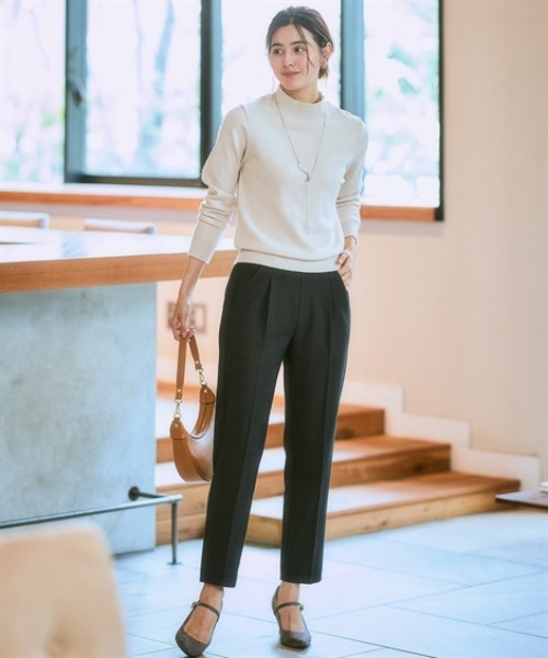 7days Life Styling（セブンデイズライフスタイリング）の「ハイネックニット（毛玉になりにくい・タンブル乾燥OK）<大きいサイズ有>（ニット/セーター・レディース・杢グレー/アイボリー/ブラック/ラベンダー・S/M/L/LL/3L/4L/5L/6L）」の5枚目の写真