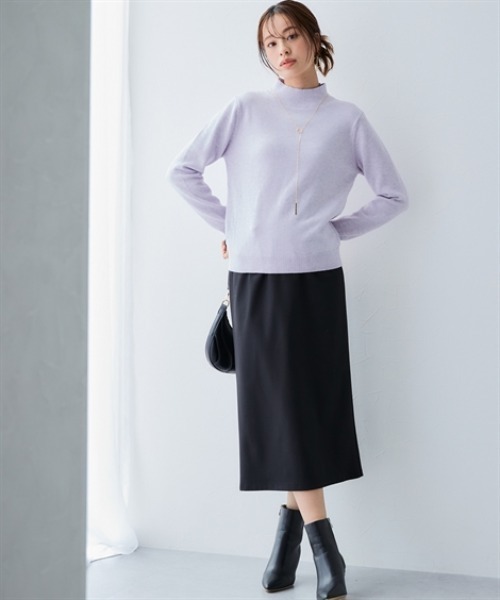 7days Life Styling（セブンデイズライフスタイリング）の「ハイネックニット（毛玉になりにくい・タンブル乾燥OK）<大きいサイズ有>（ニット/セーター・レディース・杢グレー/アイボリー/ブラック/ラベンダー・S/M/L/LL/3L/4L/5L/6L）」の14枚目の写真