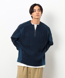 COMME CA ISM | ニット×裏シャギーハーフジップ(ニット/セーター)