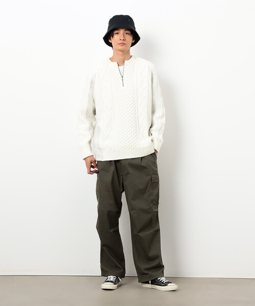 COMME CA ISM（コムサイズム）の「ニット×裏シャギーハーフジップ（ニット/セーター・メンズ・ブルー/アイボリー/ブラック・SMALL/MEDIUM/LARGE）」の5枚目の写真