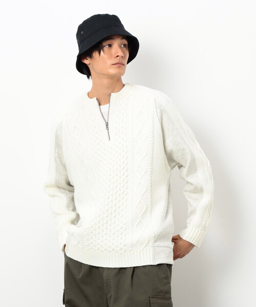 COMME CA ISM（コムサイズム）の「ニット×裏シャギーハーフジップ（ニット/セーター・メンズ・ブルー/アイボリー/ブラック・SMALL/MEDIUM/LARGE）」の7枚目の写真