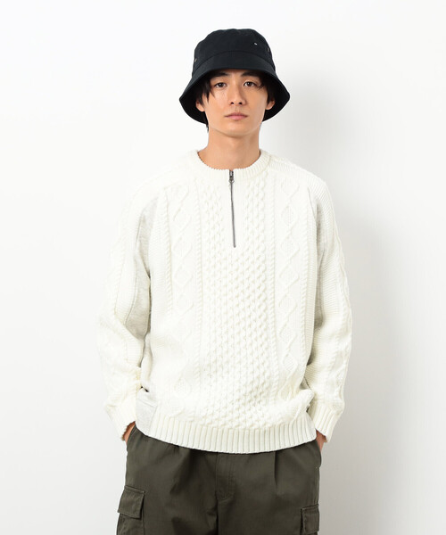 COMME CA ISM（コムサイズム）の「ニット×裏シャギーハーフジップ（ニット/セーター・メンズ・ブルー/アイボリー/ブラック・SMALL/MEDIUM/LARGE）」の8枚目の写真