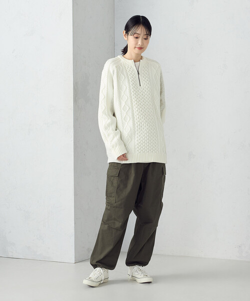 COMME CA ISM（コムサイズム）の「ニット×裏シャギーハーフジップ（ニット/セーター・メンズ・ブルー/アイボリー/ブラック・SMALL/MEDIUM/LARGE）」の10枚目の写真