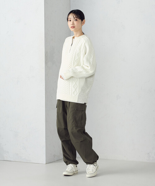 COMME CA ISM（コムサイズム）の「ニット×裏シャギーハーフジップ（ニット/セーター・メンズ・ブルー/アイボリー/ブラック・SMALL/MEDIUM/LARGE）」の11枚目の写真