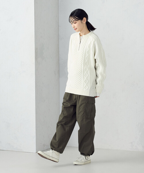 COMME CA ISM（コムサイズム）の「ニット×裏シャギーハーフジップ（ニット/セーター・メンズ・ブルー/アイボリー/ブラック・SMALL/MEDIUM/LARGE）」の12枚目の写真